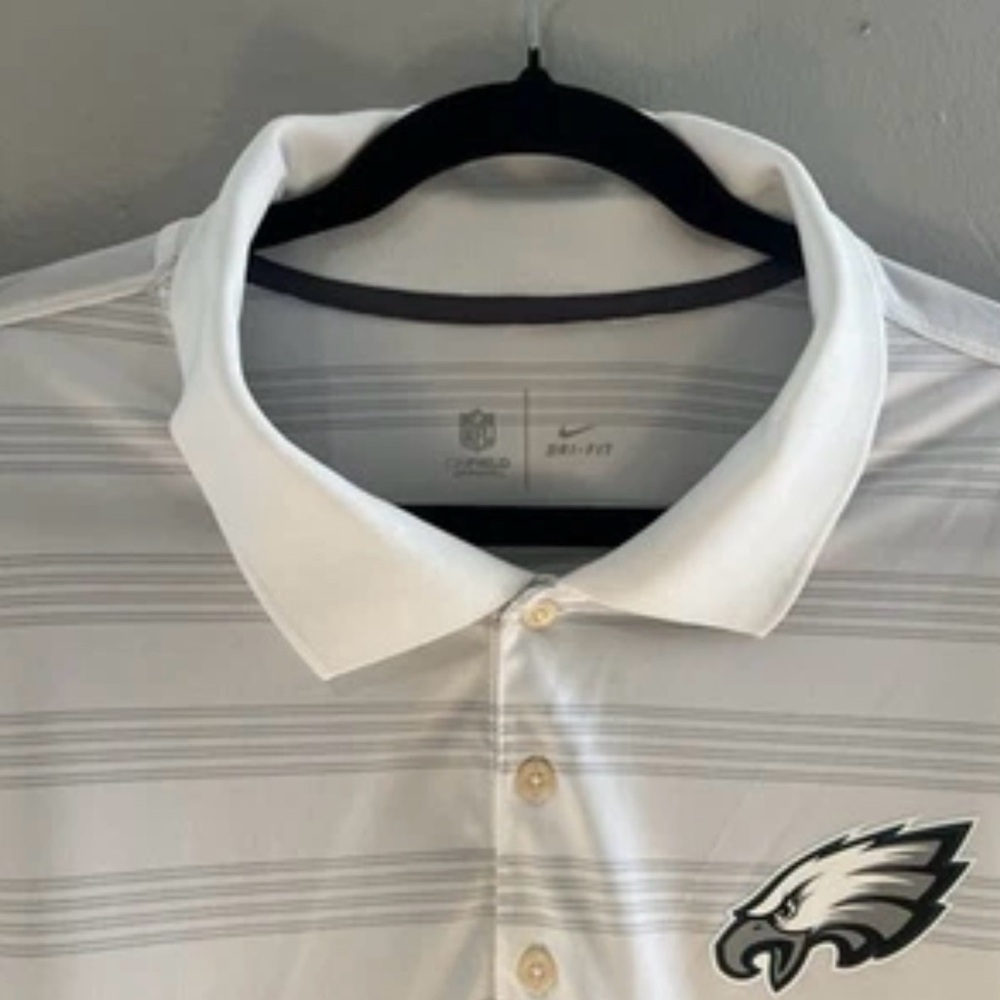 Nike Dri Fit Philadelphia Eagles Polo Shirt Men’s 4XL White NFL Golf - Picture 9 of 11